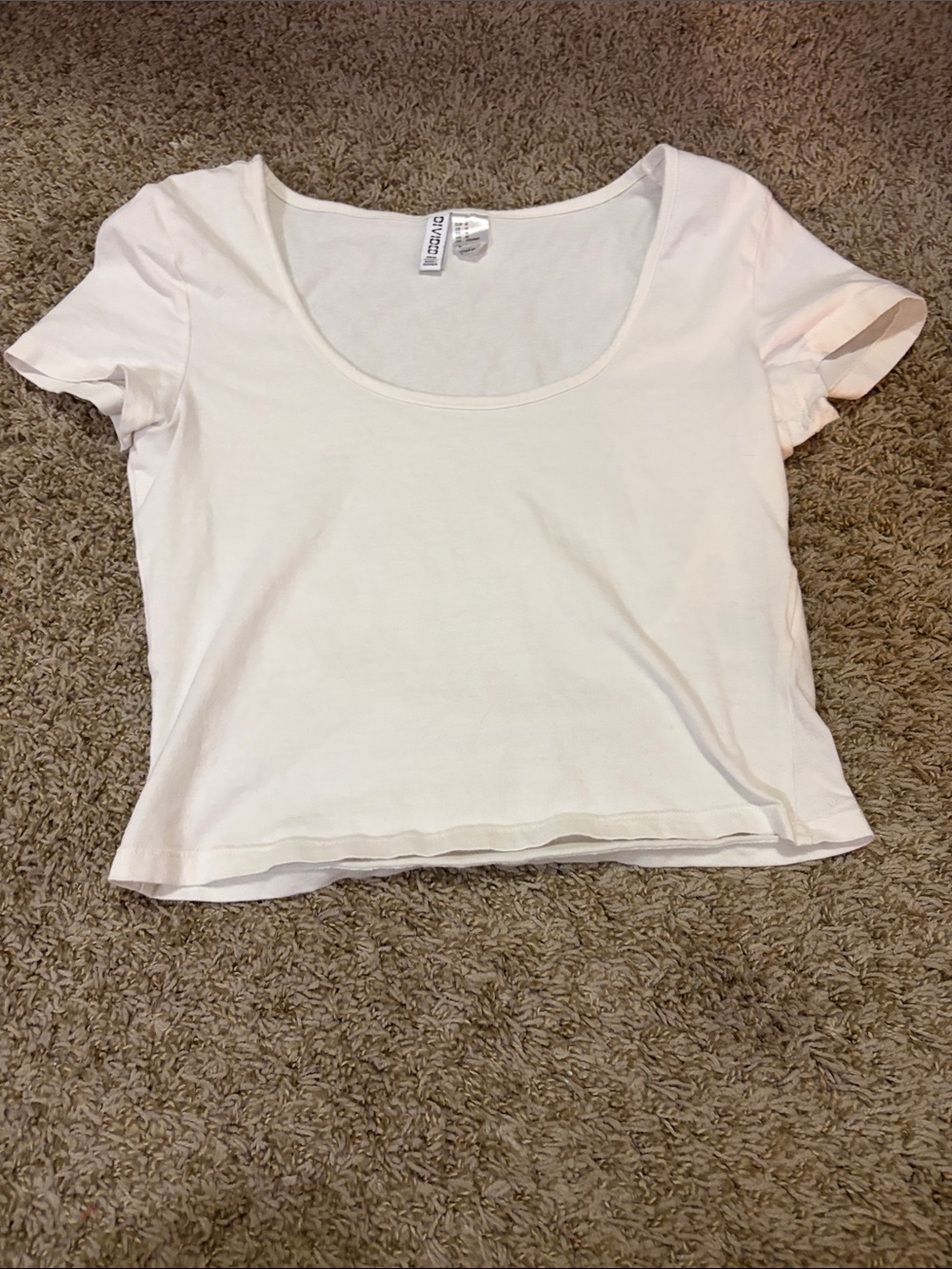 Divided White Scoop Neck Crop Top